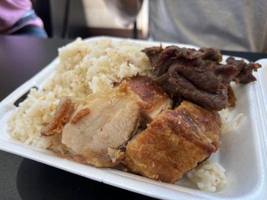 Lechon Kawali and Tapa with Garlic Rice