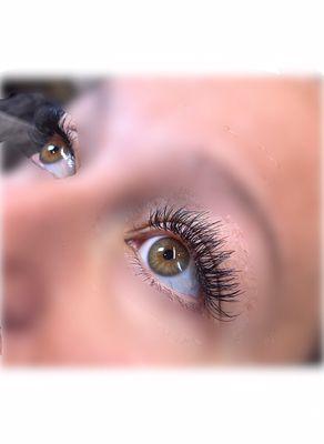 Yes I blurred her skin for a softer photo effect but no filters ever on my photos of my eyelash extension work