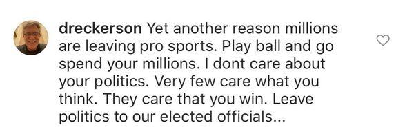 Your chiropractor is a racist just so know. He's talking about a black athlete. Sounds a lot like shut up and dribble to me.