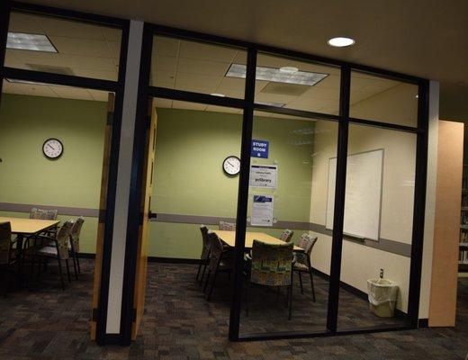 Two study rooms are available to be booked.