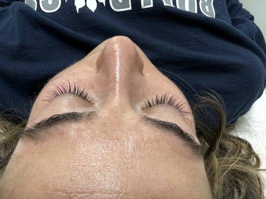 Eyelash lift and tint