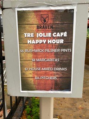 Happy Hour menu