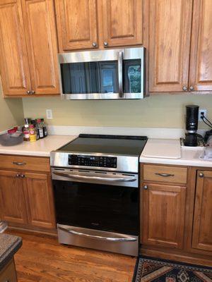 new induction stove and microwave