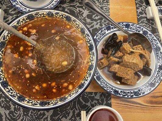 Hot and sour vermicelli & kao fu