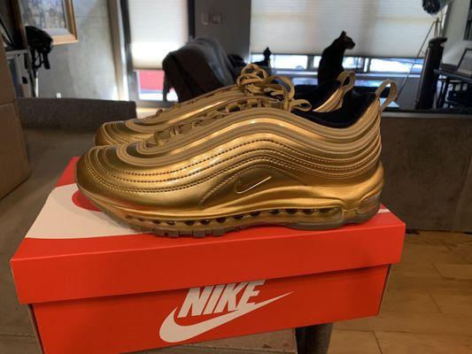 Gold Air Max 97's they have in stock