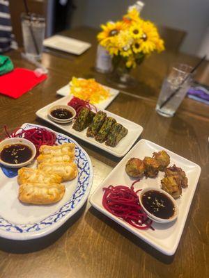 Chicken Gyoza, Chive Dumplings, 5 Piece Wasabi Dumplings