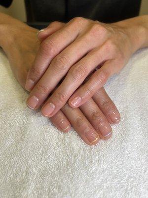 Micro French Shellac manicure