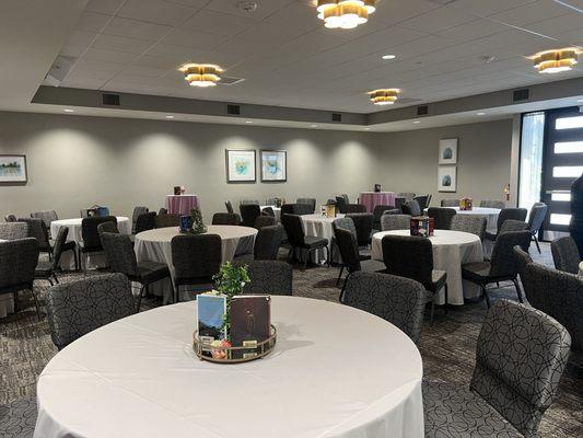 Chapel set up for reception