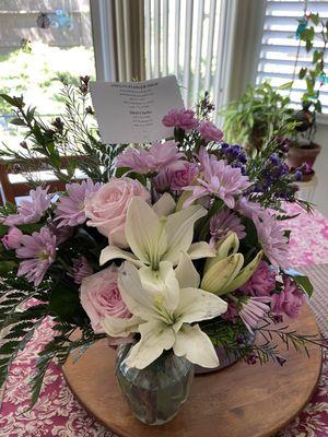 This beautiful bouquet was delivered the Saturday before Mother's Day.