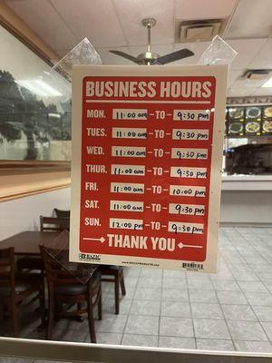 business hours