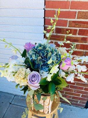 A Garden style floral arrangement