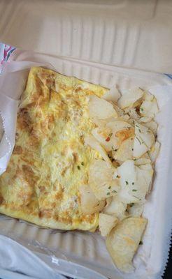 Sausage omelet with home fries