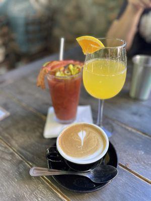 Bloody Mary, mimosa and cappuccino