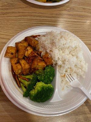 Orange chili tofu