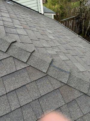 Roof ridges unsealed