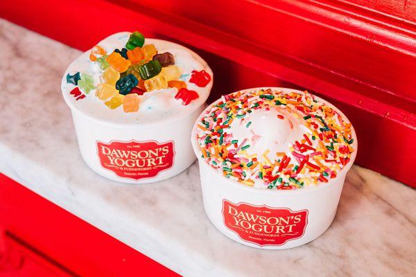 always add sprinkles, or gummy bears or both! We now offer UNLIMITED toppings for $2.50!