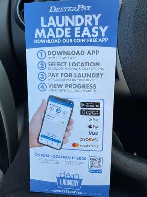 Instructions for the Dexter Pay Mobile app