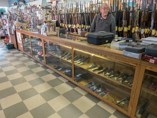 A couple of cases of handguns.