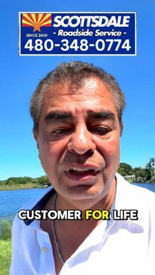 When you're a few thousand miles away from your daughter who's got a flat....you can count on Scottsdale Roadside Service.