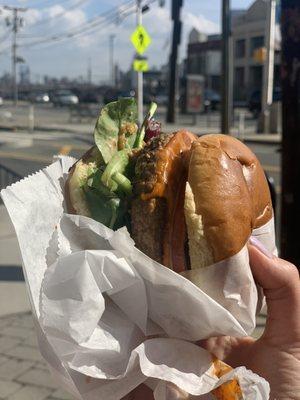 Smokey Cheddar Bacon Burger