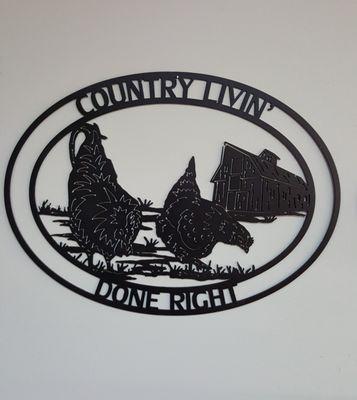 Great gift Country Livin Done Right, 
 Approx 21" Wide x 15 1/2" Tall