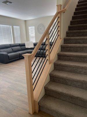 First floor stair rails (unfinished stain/paint)