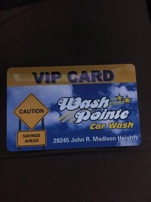 VIP card for savings on multiple visits!