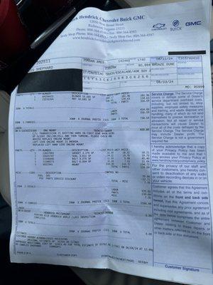 They state that they did work on my 2017 Escalade and didn't . Here is proof they are liars and scam artist