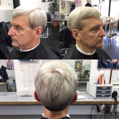 He received a Quality Haircut. Senior (aged 65 and older) Haircuts are, $15.