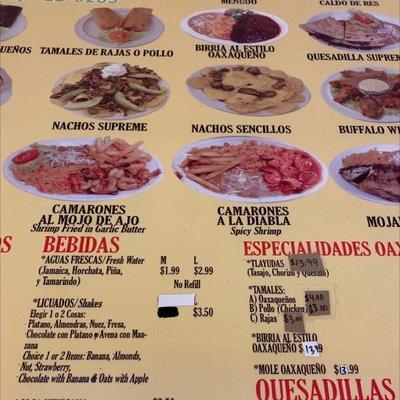 Bebidas y quesadillas