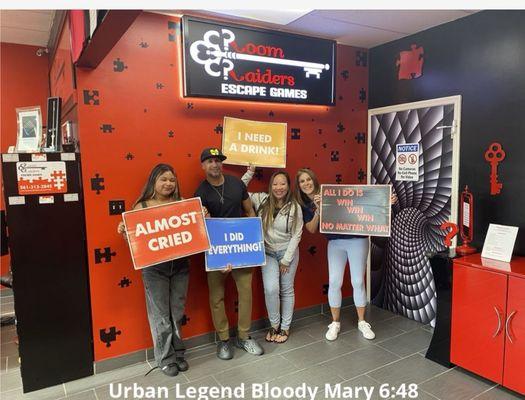 We completed the Bloody Mary Escape Room