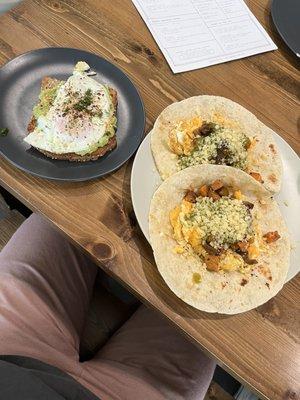 Classic Flour Tortilla Tacos and Avocado Toast