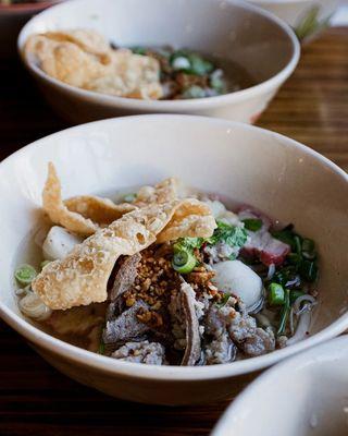 Tom yum Thai boat noodle