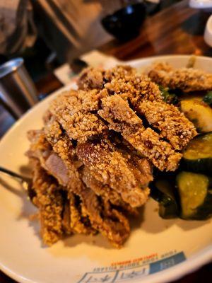 Fried Pork Chop Over Rice. Good mix. Pretty tasty