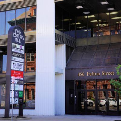 Convenient located within the Twin Towers Mall, you may enter at the street level or through our covered parking garage.