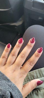 Acrylic tips with gel polish