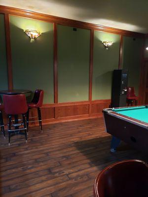 Sitting and pool table area