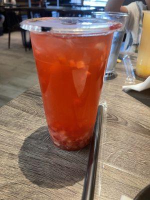 Fresh Fruit Tea:   Strawberry lychee green tea