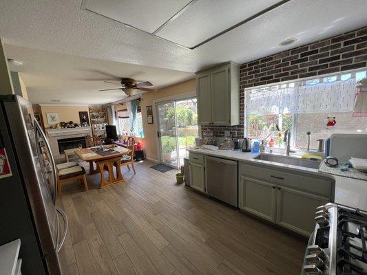 Kitchen and family room floor