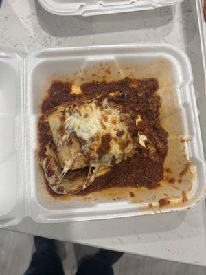 Good portion of lasagna