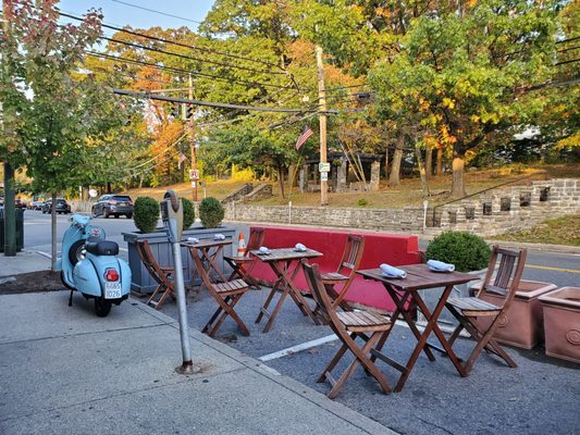 Outside dining with scooter transportation!