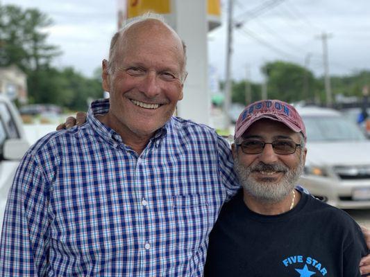 My dad with Ghassan Tannous at Five Star Shell after Ghassan drove him back to my out-of-gas car on the side of the highway