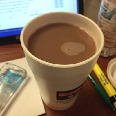 I was given this bland, thin, watered-down, tasted-like-sink-water "hot chocolate" this AM. Ugh. Idk where they got this thing.