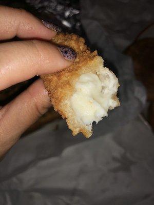 Inside of the mozzarella sticks