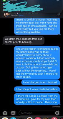 Tried to lie and say theirs no deposit fee but when you book there clearly is!