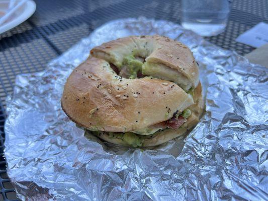 Bagel breakfast sandwich