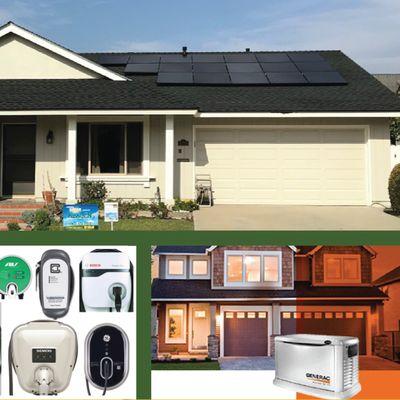 Solar, Roofs, Generators, EV Charging, Batteries