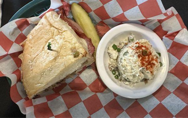 1/4 Muffuletta with potato salad