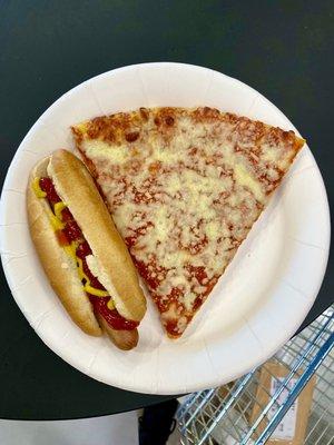 Hotdog and pizza