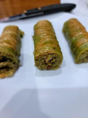 Pistachio Rolls. Unfortunately quite cold